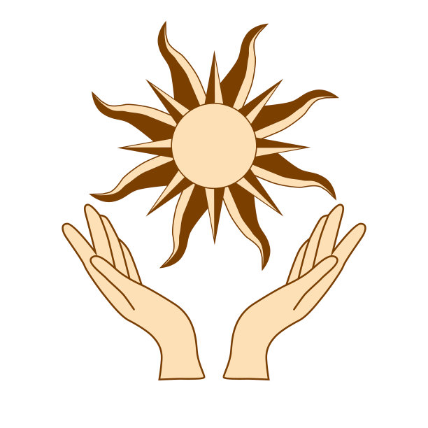 神秘画人手执太阳圈图片下载