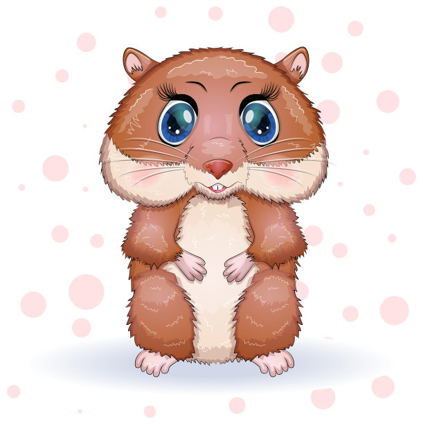 可爱的卡通仓鼠角色有趣的动物图片下载