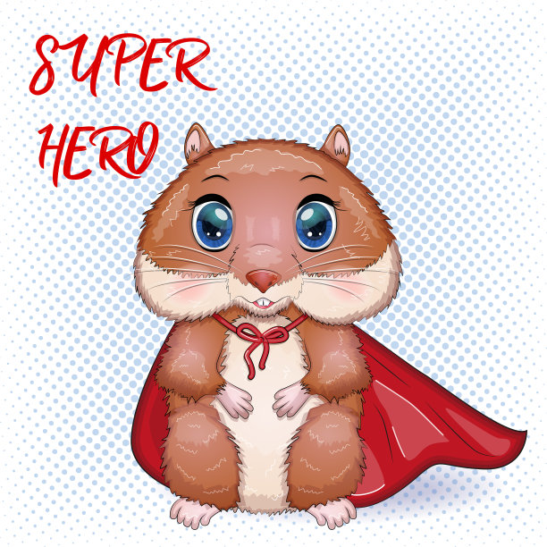 可爱的仓鼠超级英雄仓鼠卡通人物图片下载