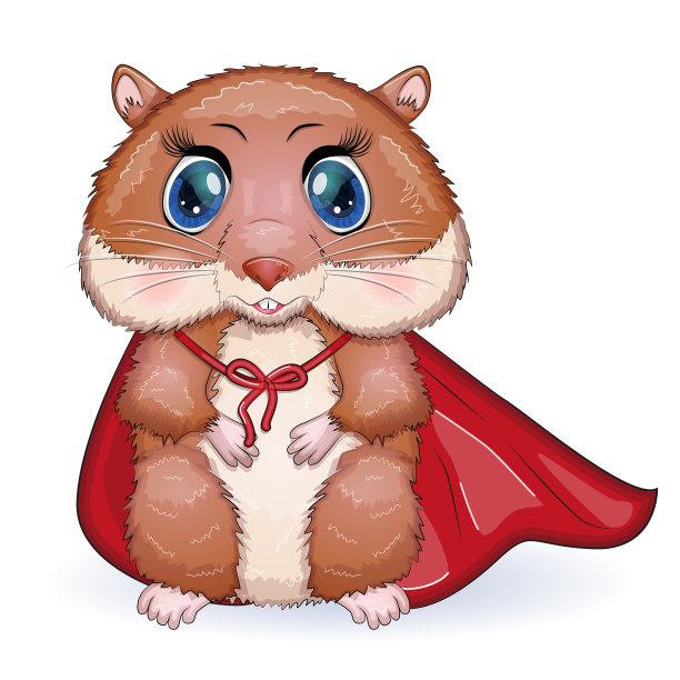 可爱的仓鼠超级英雄仓鼠卡通人物图片下载