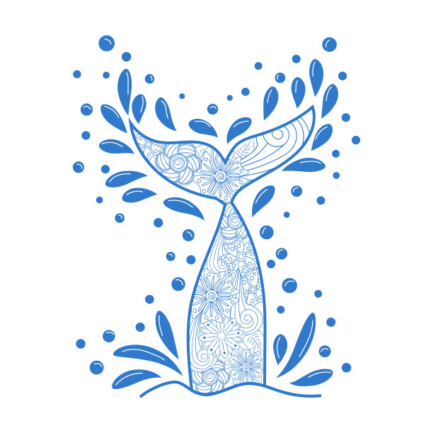 美丽的美人鱼在zentangle风格的图案图片下载