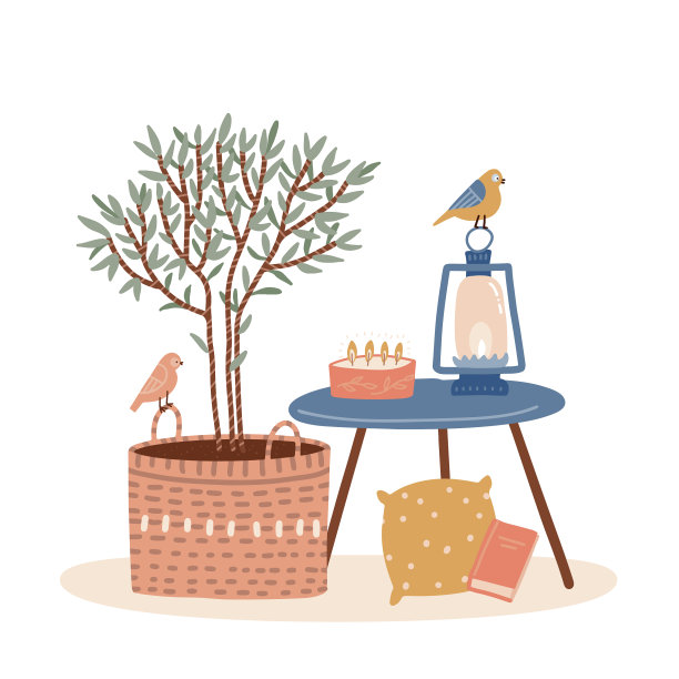 舒适的hygge风格的斯堪的纳维亚组成图片下载