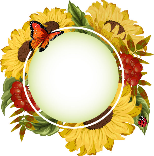 有画框和向日葵图片下载