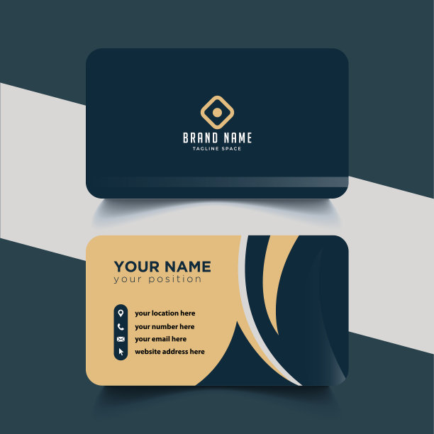 现代金色名片设计模板图片下载