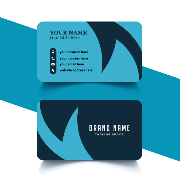 蓝色现代名片设计模板图片下载