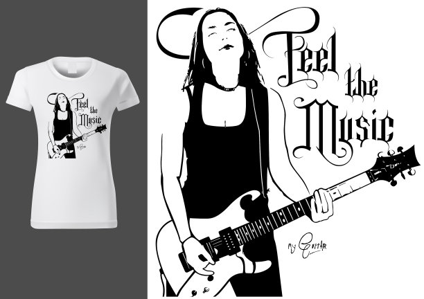 为印t恤画一个吉他手图片下载