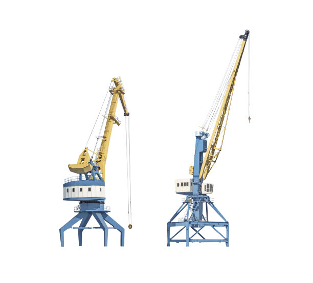 港口起重机孤立图片下载