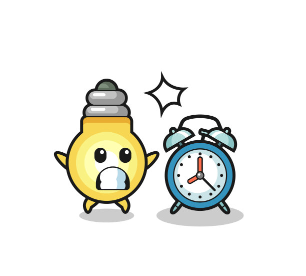 卡通灯泡被一个巨人吓了一跳图片下载