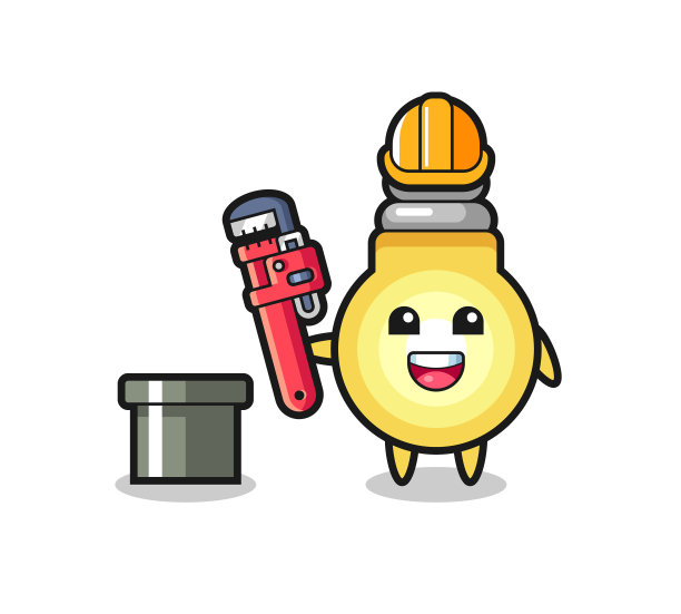 性格灯泡作为水管工图片下载