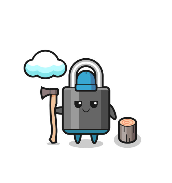 卡通人物挂锁为樵夫图片下载