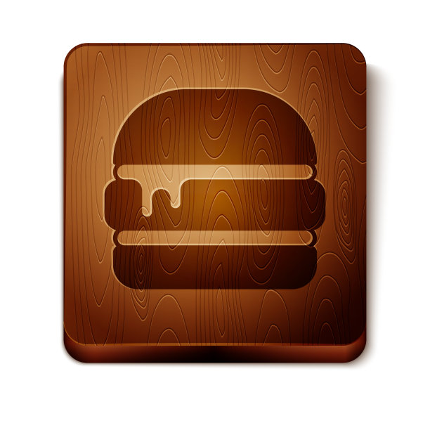 棕色汉堡图标孤立在白色背景图片下载
