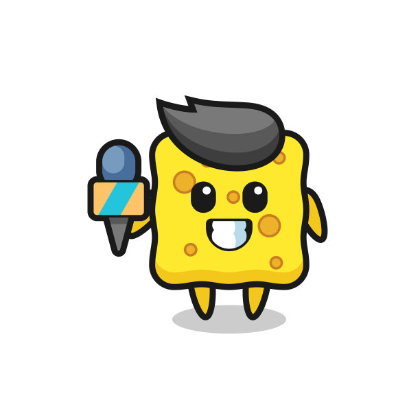 吉祥物海绵扮成新闻记者图片下载