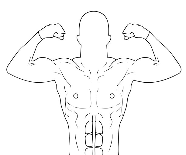 轮廓一个抽象的男性运动员在炫耀图片下载