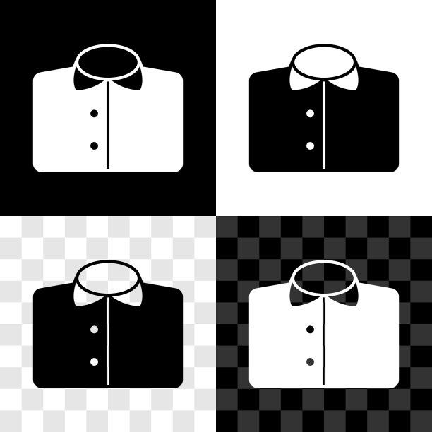 设t恤图标孤立在黑色和白色图片下载