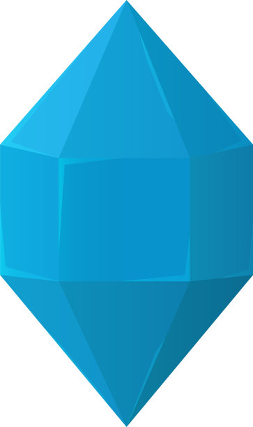 卡通蓝色晶体孤立在白色背景图片下载