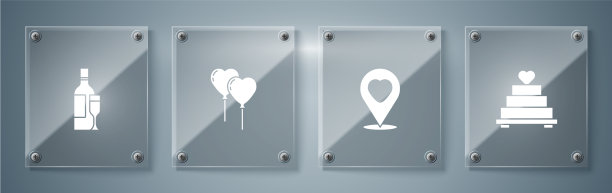 用心形气球装饰婚礼蛋糕图片下载