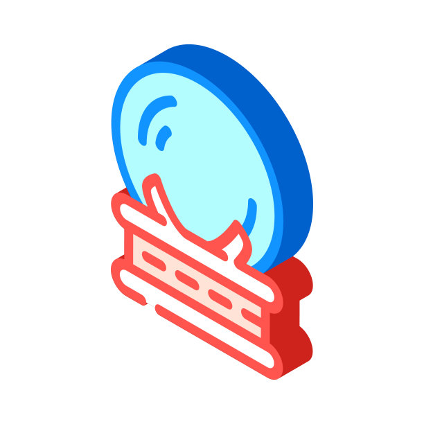 魔术玻璃球童话等距图标矢量插图图片下载