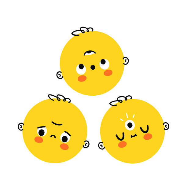 可爱有趣的头与闭和开的第三眼。矢量手绘卡通插图设计。孤立在白色背景上。神秘的，魔法的，精神的第三眼睁开的概念图片下载