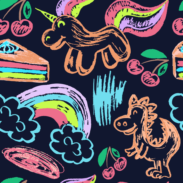 无缝的画。彩色蜡蜡笔图片下载