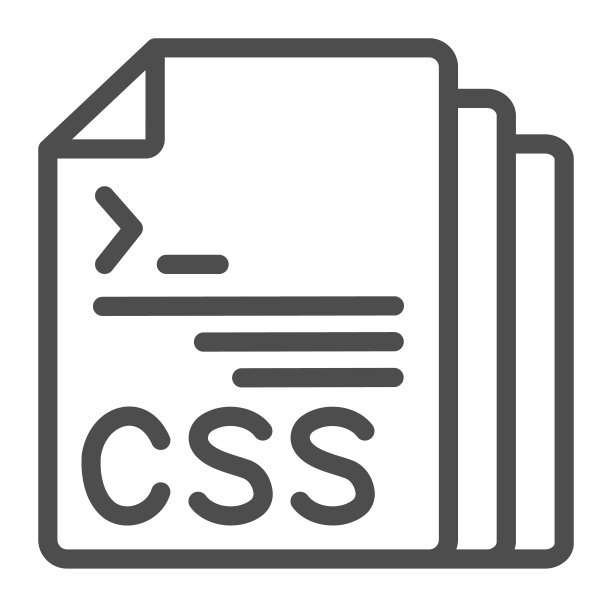 CSS代码文档文件线性图标，编程概念，CSS文档矢量标志在白色背景上，用于移动概念和网页设计的轮廓样式图标。矢量图形。图片下载