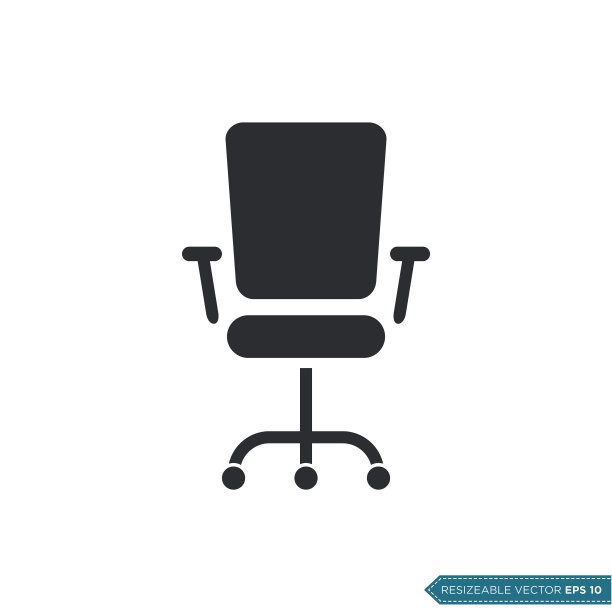 办公椅图标矢量模板平面设计图片下载