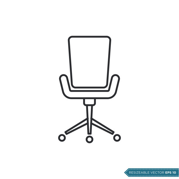 办公椅图标矢量模板平面设计图片下载