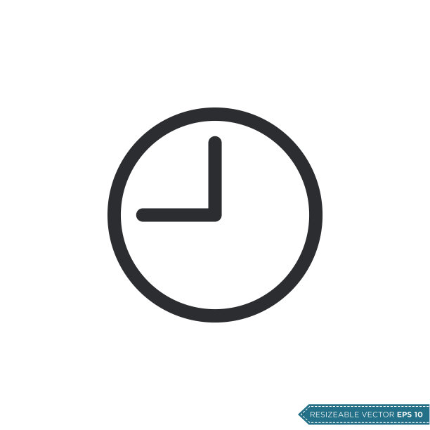 时钟图标矢量模板平面设计插图设计图片下载