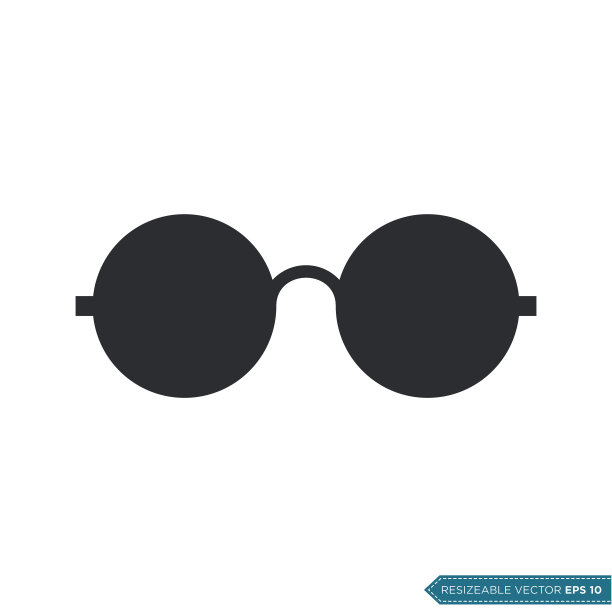 眼镜图标矢量模板平面设计图片下载