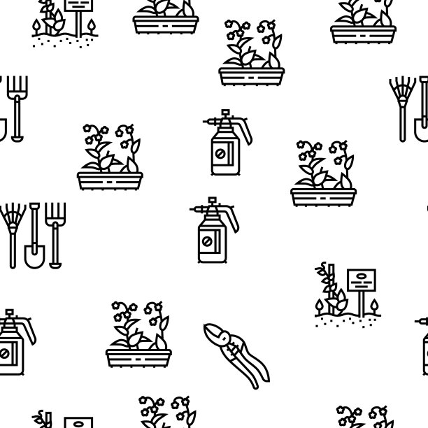 园艺设备收集图标设置图片下载