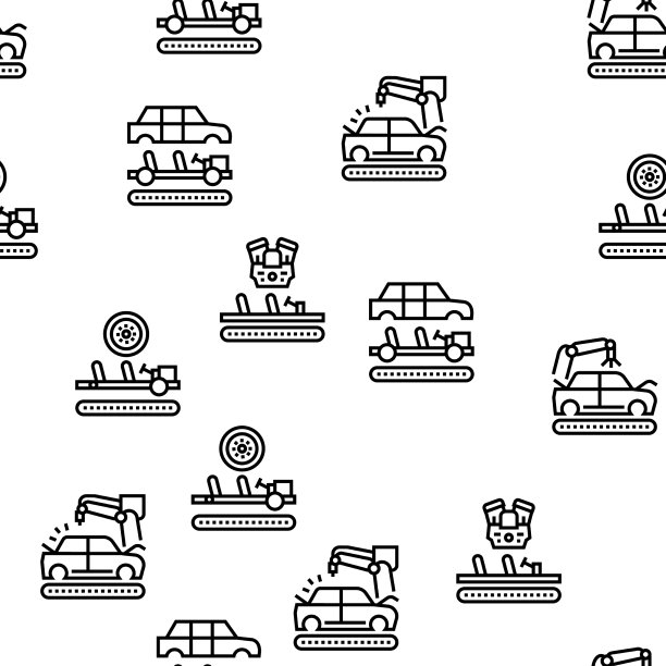 汽车厂生产无缝花纹图片下载