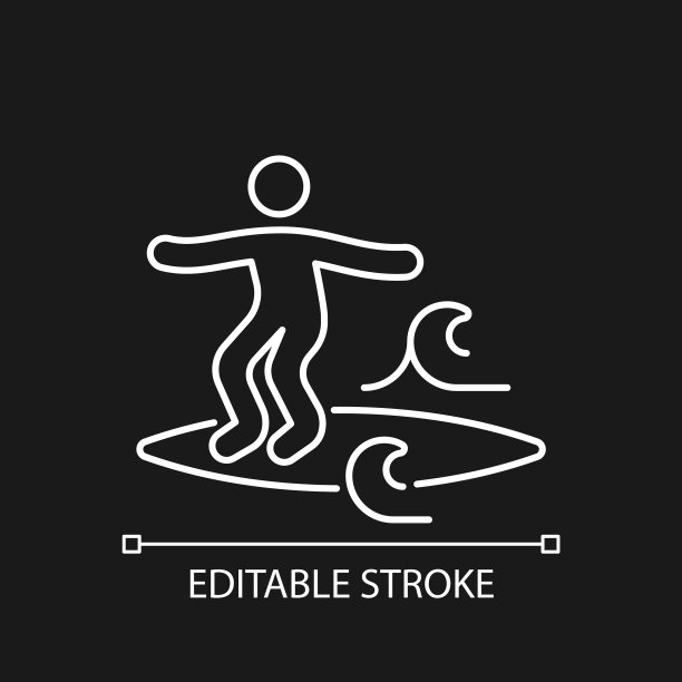 Noseriding冲浪技术白色线性图标图片下载