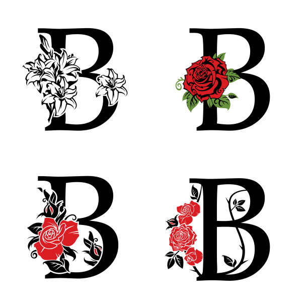 字母b和花束图片下载