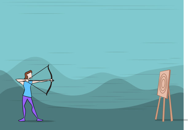 女弓箭手拿着弓瞄准目标图片下载