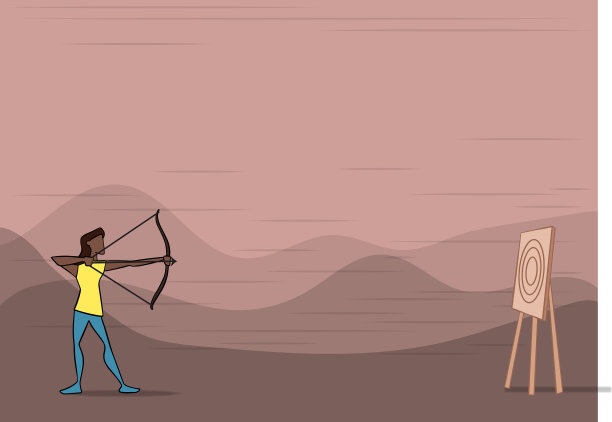 女弓箭手拿着弓瞄准目标图片下载