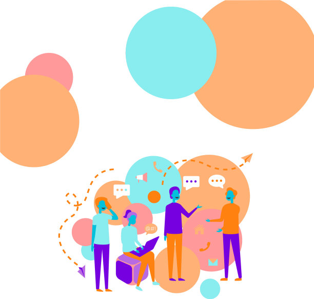 四个同事互相交谈图片下载