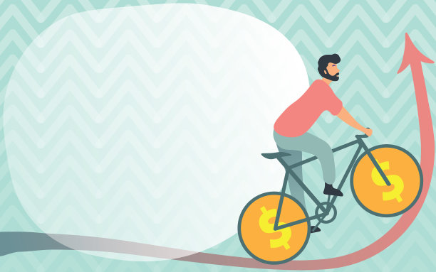 用美元骑自行车旅行的男子图片下载