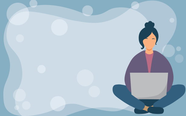 年轻女士在使用时双腿交叉坐着图片下载