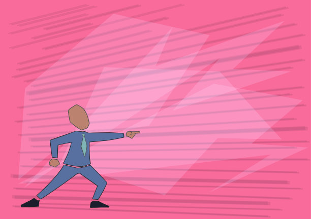 穿西装的人画了一半，站着指着图片下载