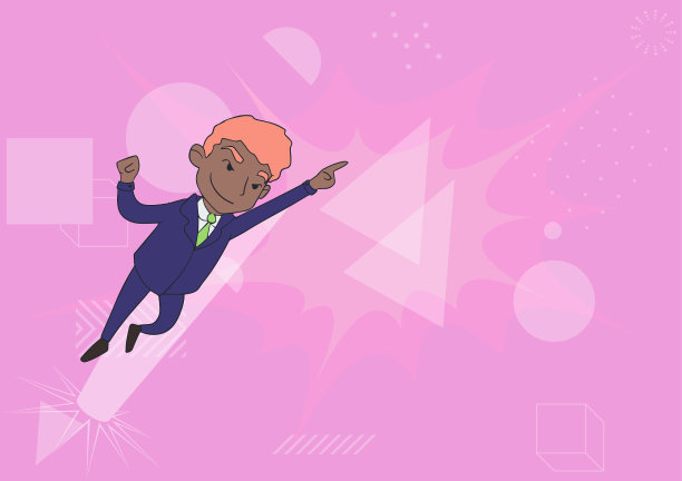 快乐的穿制服的人站着指指点点图片下载