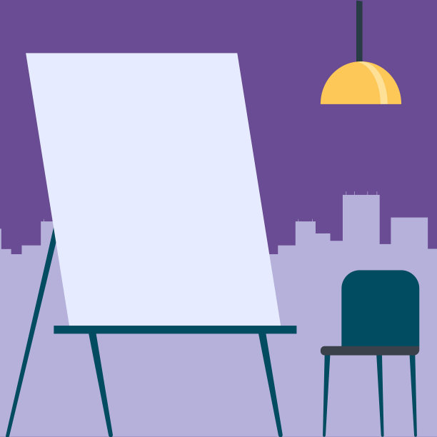 以城市景观为背景的空白画布绘画图片下载