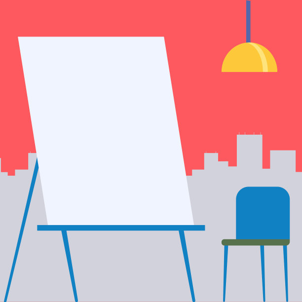 以城市景观为背景的空白画布绘画图片下载