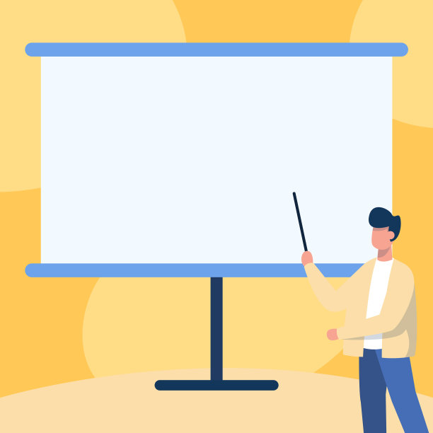 老师穿着夹克衫站着画，指着木棍图片下载