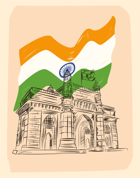 印度门户和国旗图片下载