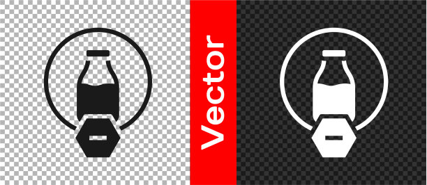 黑色无乳糖图标隔离透明图片下载