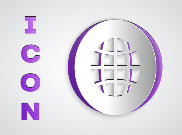 剪纸全球科技或社交网络图标图片下载