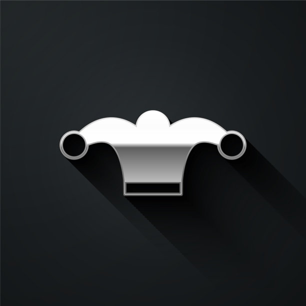 银色小丑帽与铃铛孤立在黑色图片下载