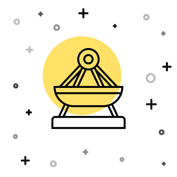 黑线船秋千图标孤立在白色图片下载