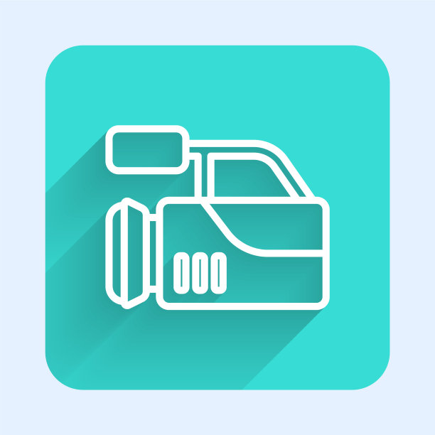 白线电影摄像机图标孤立与长图片下载