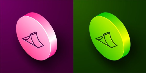 等距线溜冰公园图标孤立在紫色图片下载