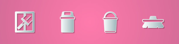 设置纸割橡胶清洗剂的窗户垃圾图片下载